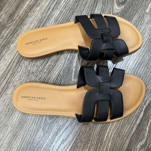 American Eagle Black Slides Size 8 new - Picture 2 of 5